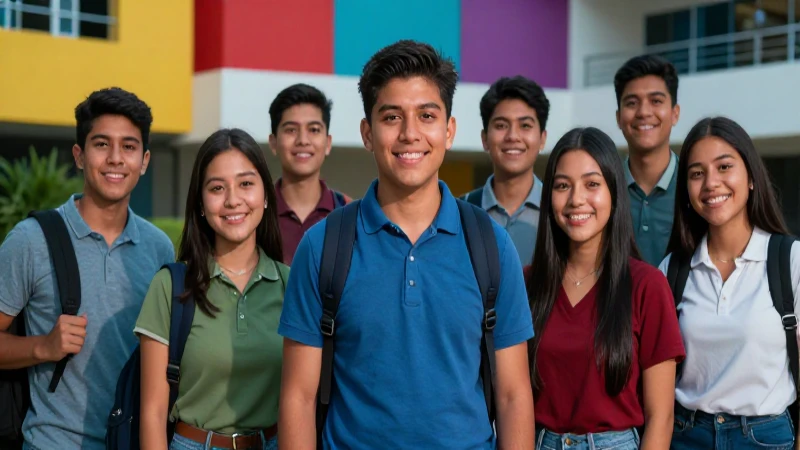 Estudiantes mexicanos celebrando el éxito académico