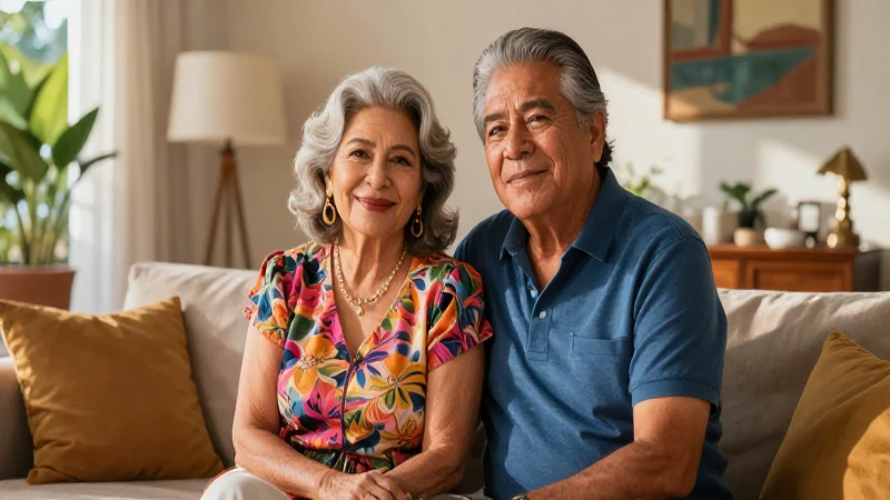 Retrato impactante de pareja mayor mexicana