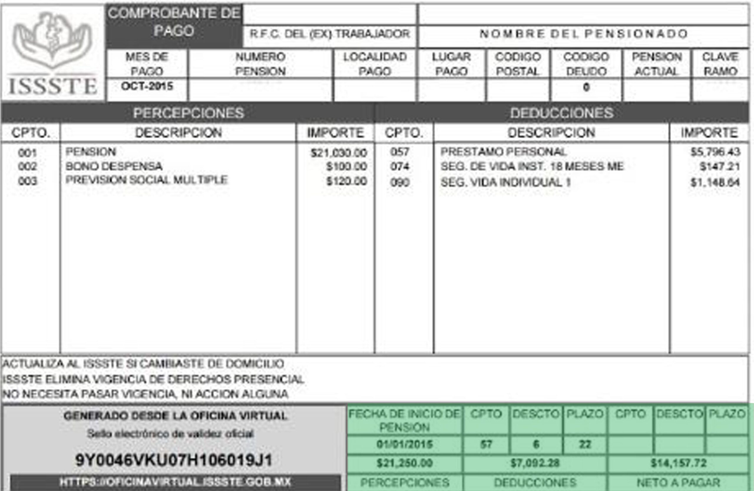 Cuáles son los requisitos para obtener talones de pago del ISSSTE para jubilados 1 Requisitos para obtener talones de pago del ISSSTE para jubilados