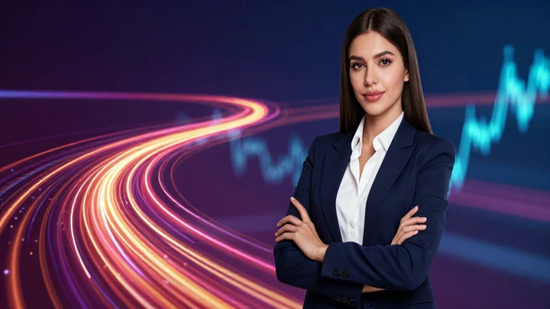 Mujer mexicana moderna en un dinámico paisaje financiero