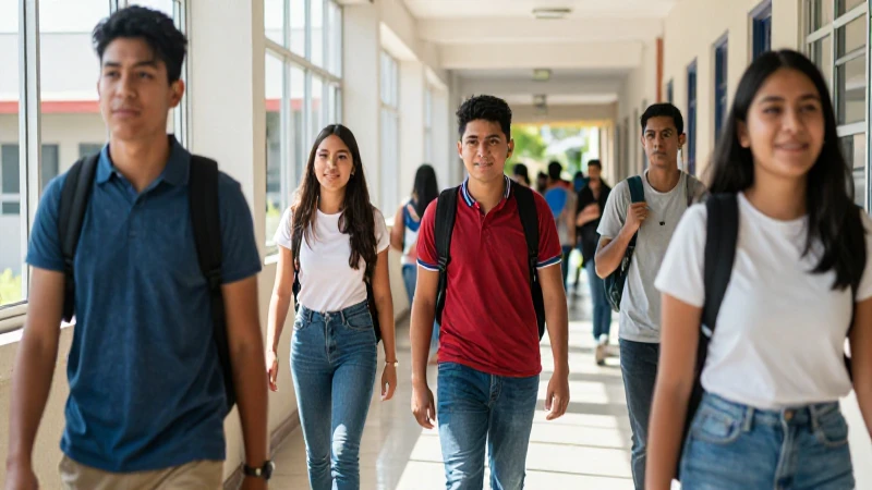 Cuáles son los requisitos para obtener un bachillerato de gobierno en Puebla 2 Estudiantes mexicanos en pasillo escolar moderno