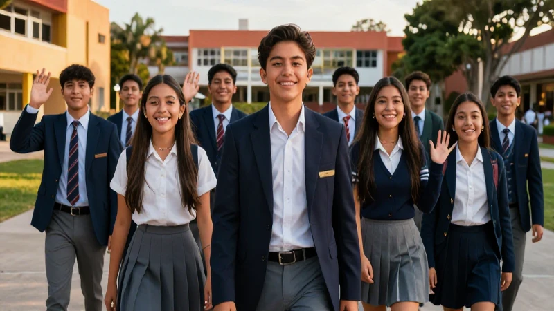 Estudiantes mexicanos alegres logrando éxito educativo