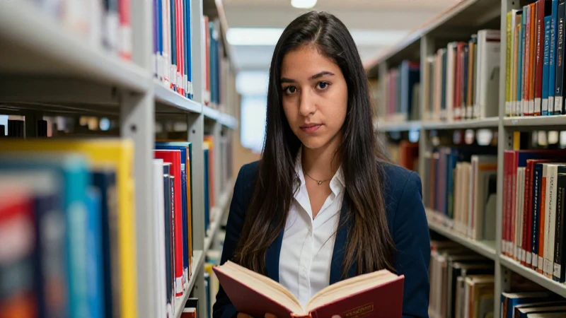 Ambición académica en una biblioteca universitaria