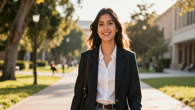 Joven estudiante mexicano exitoso en campus