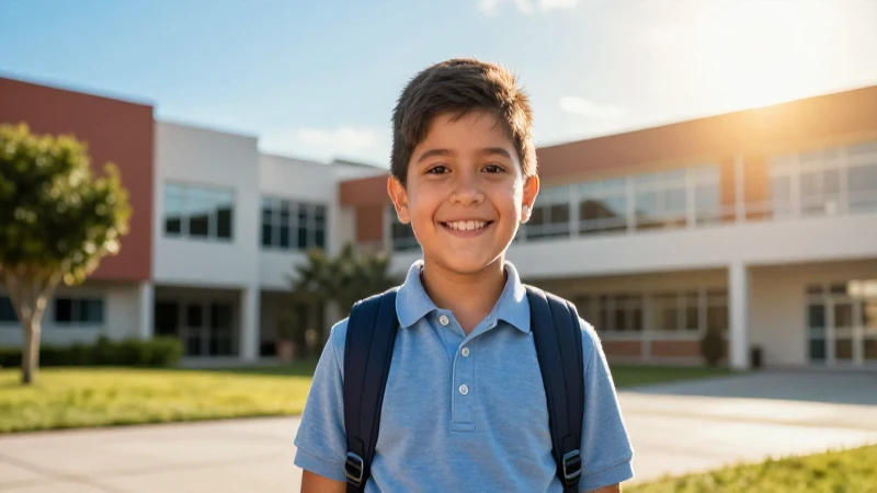 Niño mexicano sonriente en luz dorada