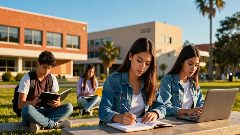 Estudiante mexicano estudiando con éxito