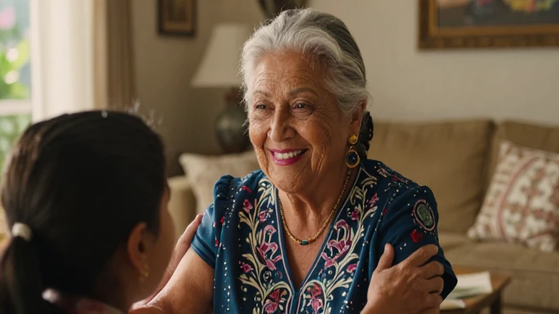 Retrato cálido de abuela mexicana y niño