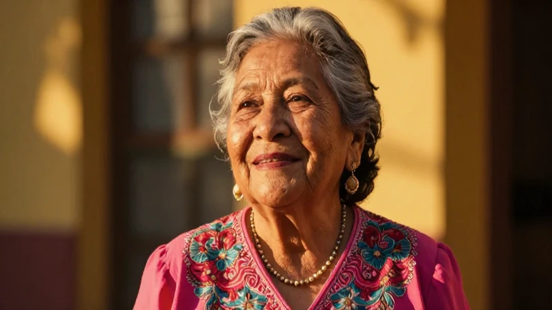 Mujer mexicana sonriente al atardecer