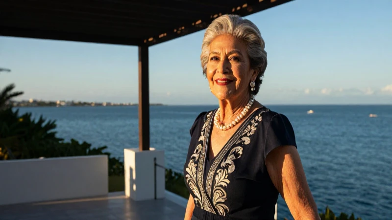Retrato de mujer mexicana elegante al atardecer