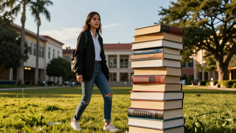 Estudiante mexicano exitoso en un campus vibrante
