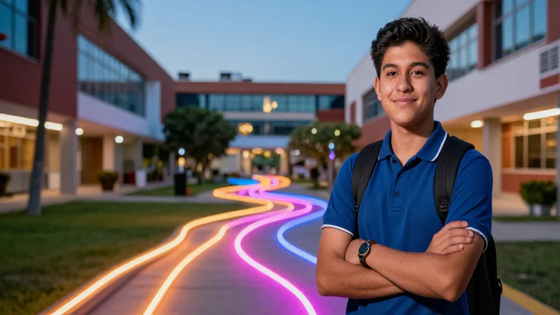 Estudiante mexicano persiguiendo oportunidades brillantes