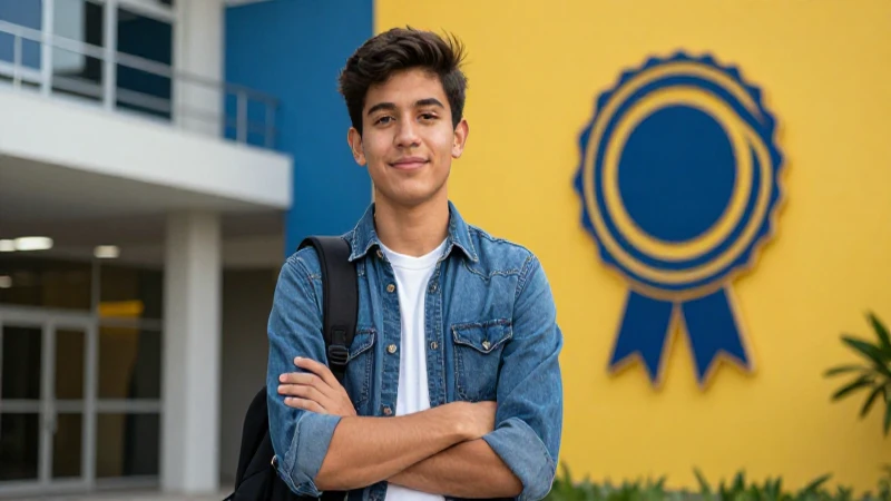 Retrato profesional de estudiante mexicano exitoso