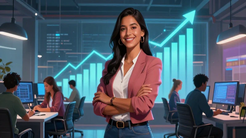 Emprendedor mexicano vibrante en oficina de startup