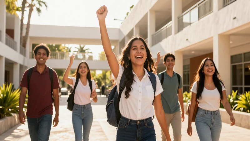 Estudiante mexicano exitoso en entorno moderno