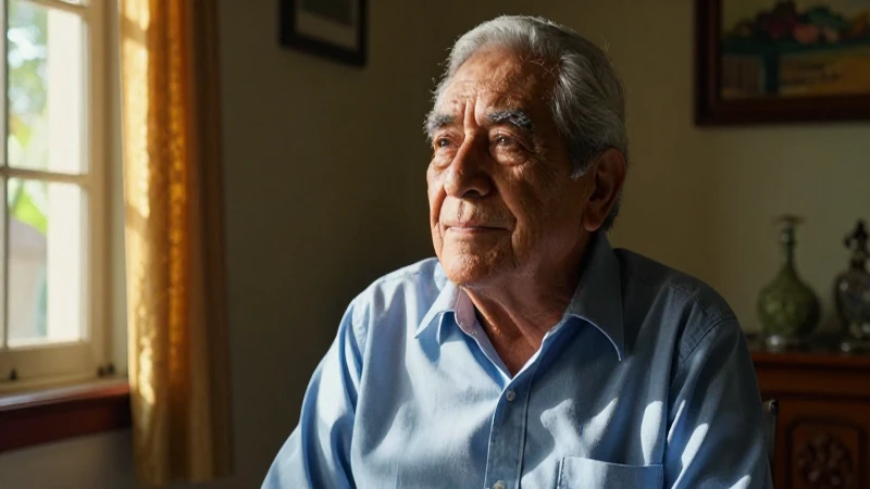 Hombre mayor mexicano con luz cálida y dignidad