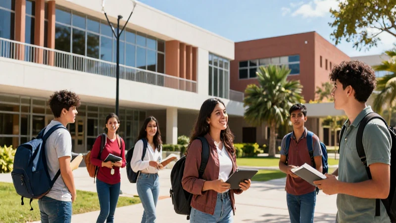 Estudiantes universitarios mexicanos en campus modernos y vibrantes