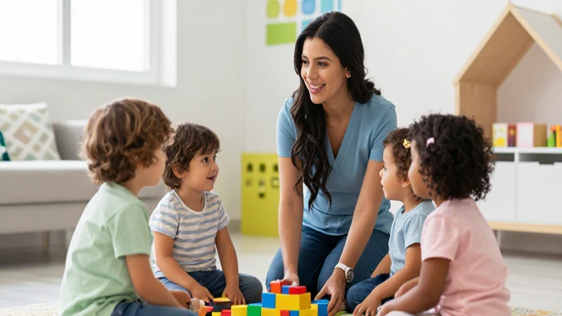 Cuáles son los requisitos para ser auxiliar de guardería 3 Asistente mexicana cuidando niños felices en un entorno moderno