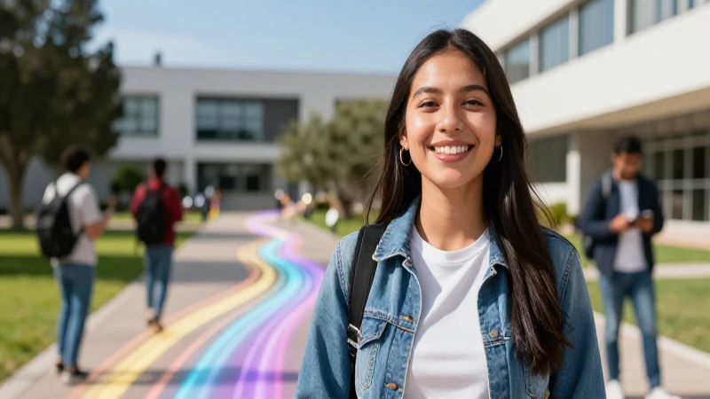 Retrato dinámico de estudiante mexicano esperanzado