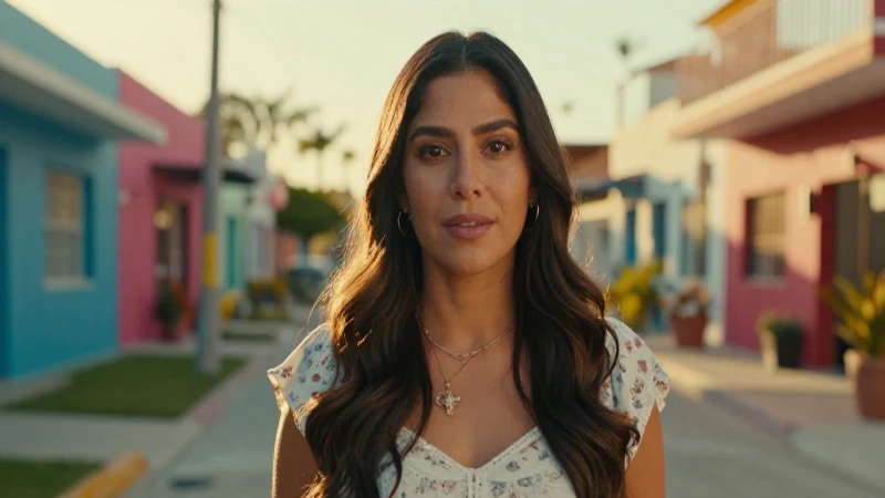 Mujer mexicana radiante bajo luz dorada