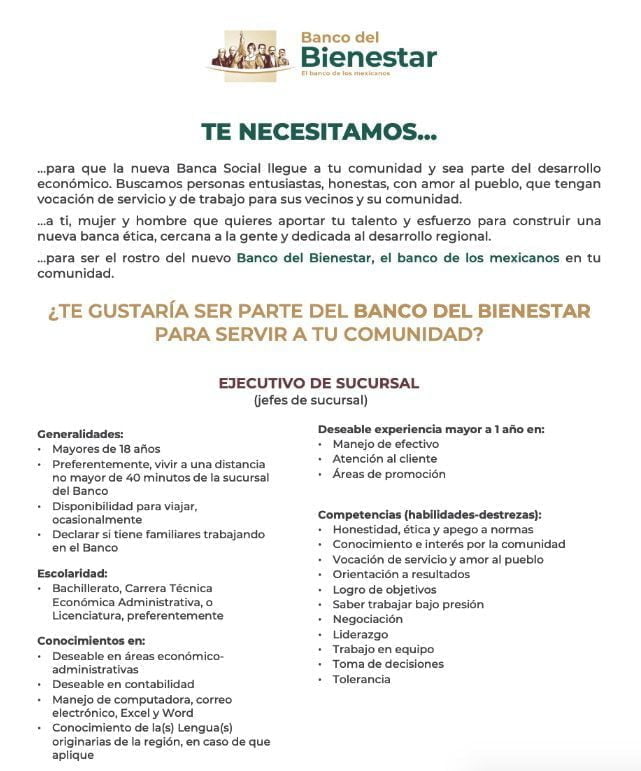 Requisitos para ser cajero en Banco del Bienestar: información actualizada y detallada