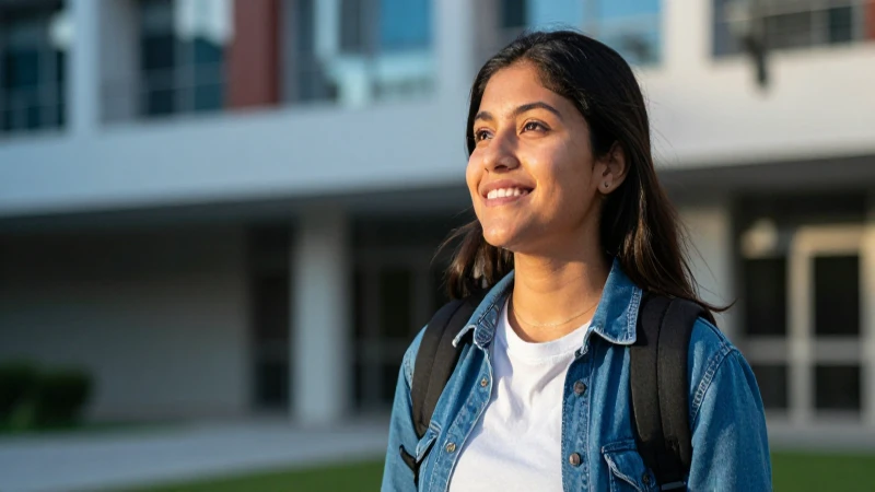 Estudiante mexicano moderno y optimista