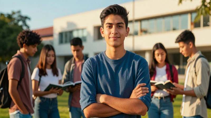 Estudiantes diversos en campus, retrato profesional