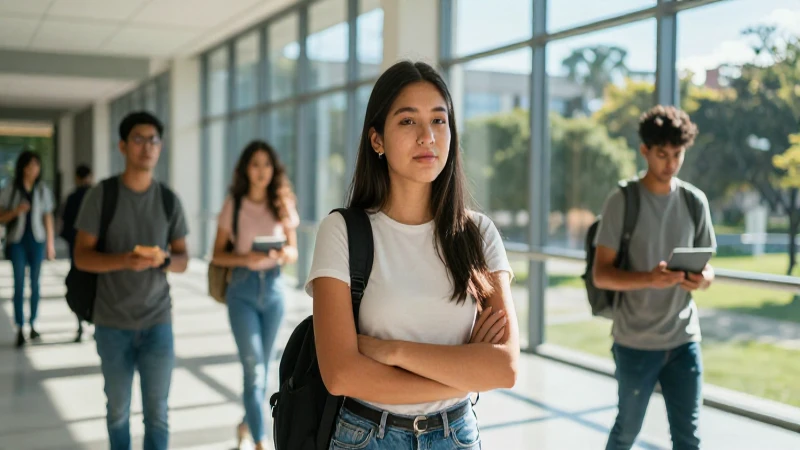Retrato dinámico de estudiante mexicano universitario
