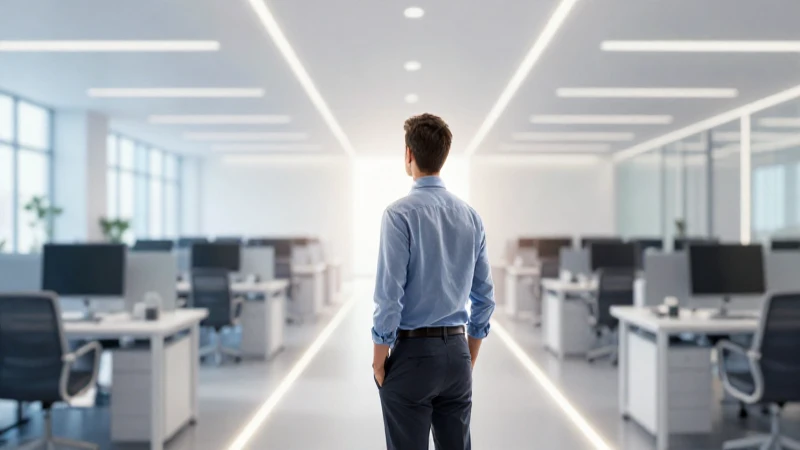 Profesional mira hacia un futuro brillante y lleno de oportunidades