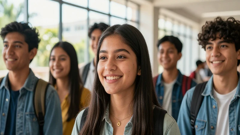 Estudiantes mexicanos sonríen bajo la luz