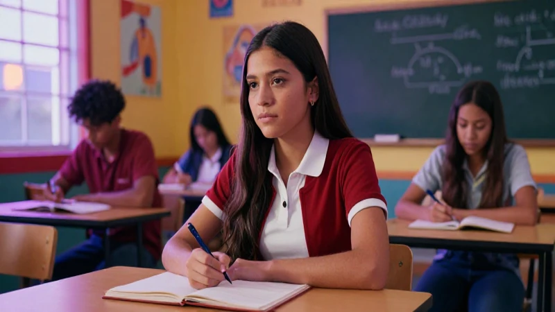 Estudiante mexicano exitoso en clase moderna