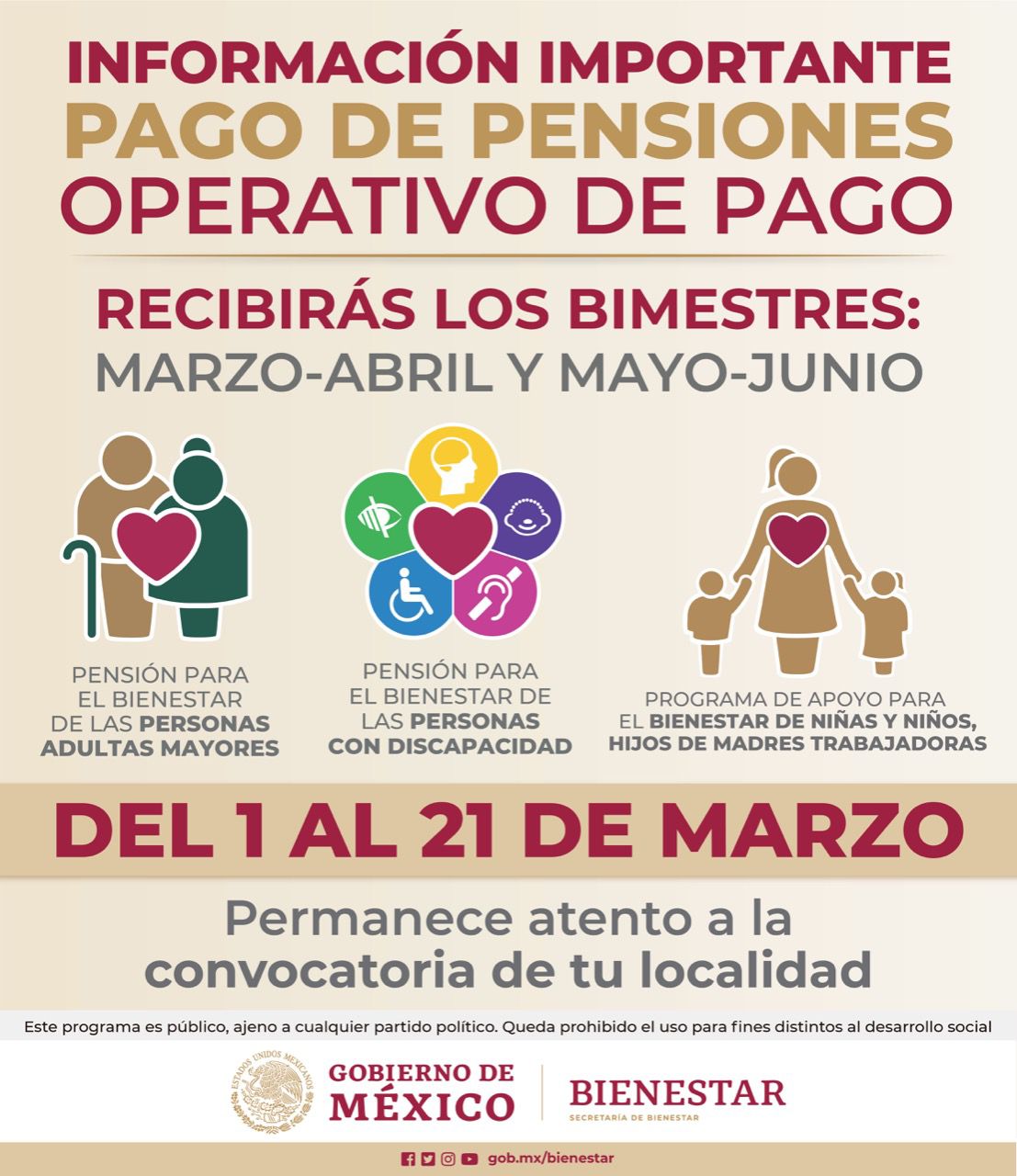 Requisitos para solicitar la pensión de bienestar en marzo