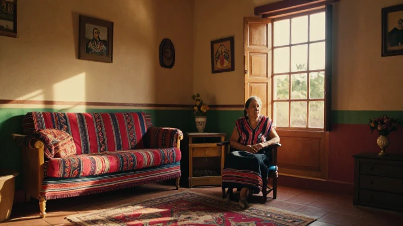 Mujer mexicana dignificada en casa dorada
