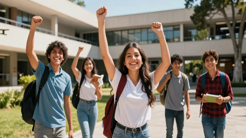 Estudiantes mexicanos celebran éxito académico en campus moderno