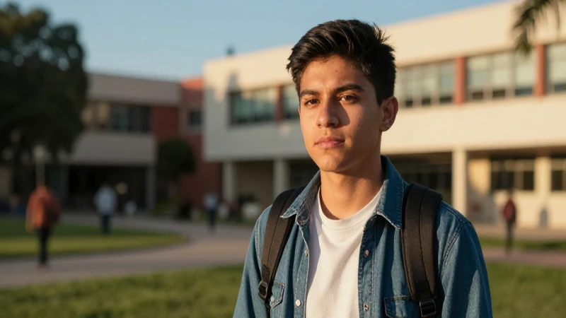 Retrato cinematográfico de estudiante mexicano