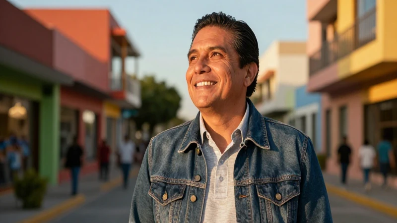 Hombre mexicano sonriente proyectando esperanza