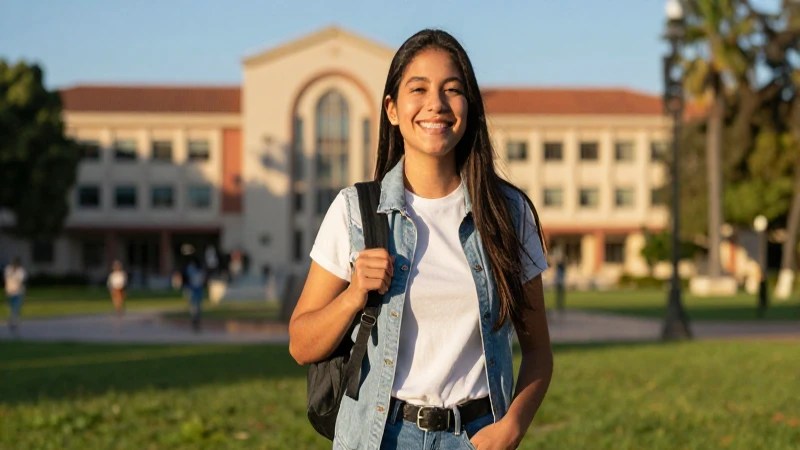 Estudiante mexicano profesional en luz dorada
