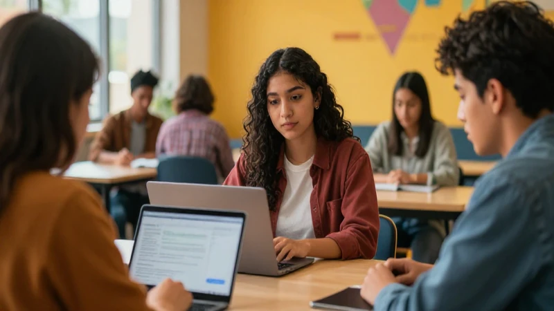 Estudiante mexicano moderno en campus vibrante