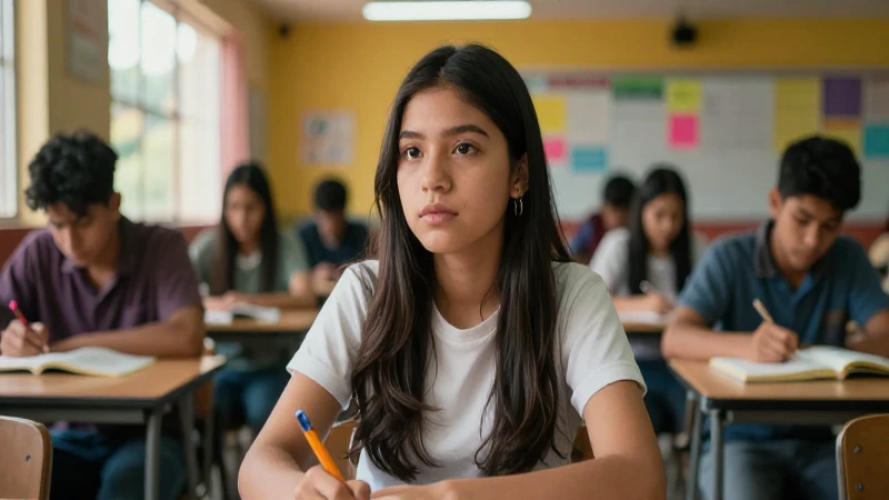 Estudiante mexicano brillante en un campus vibrante