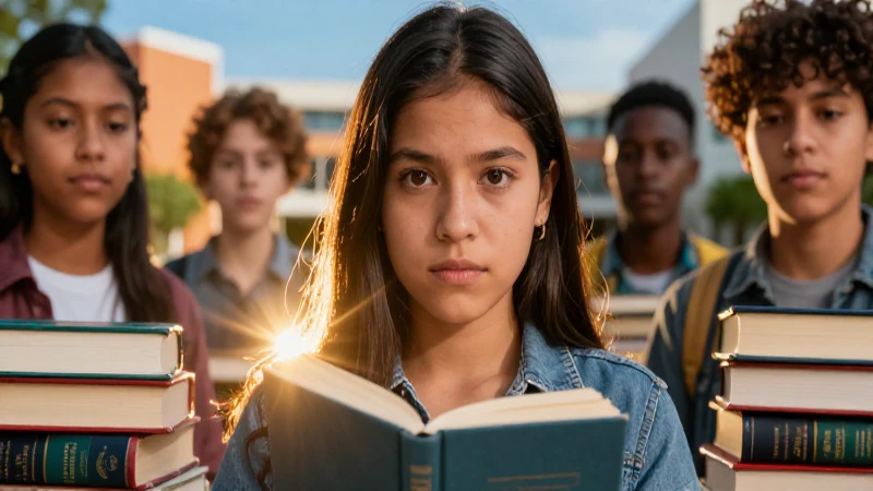 Estudiante mexicano determinado, luz dorada, universidad