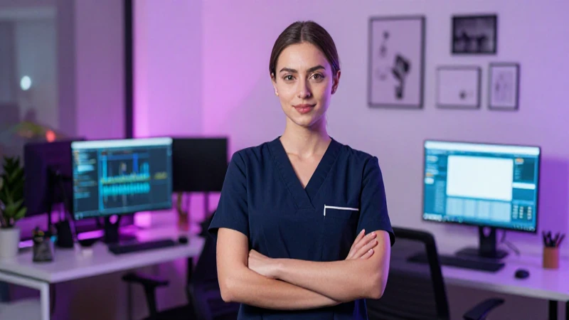 Mujer profesional con requisitos de auxiliar