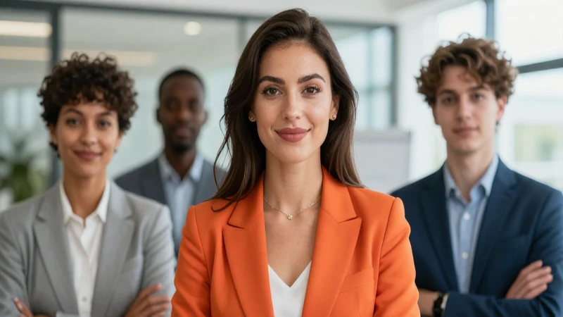 Profesional diverso y seguro en entorno moderno