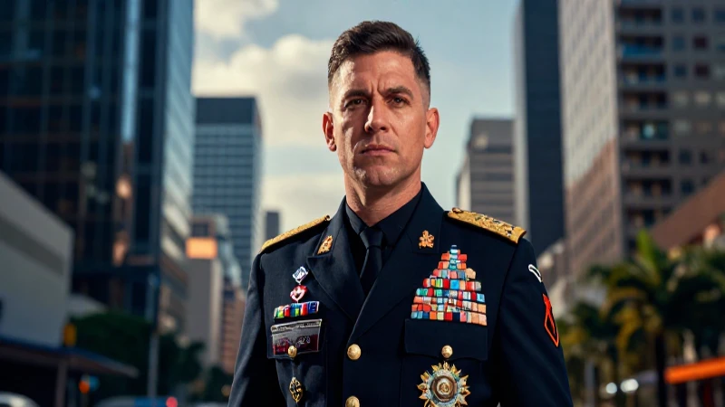 Oficial militar mexicano profesional y vibrante