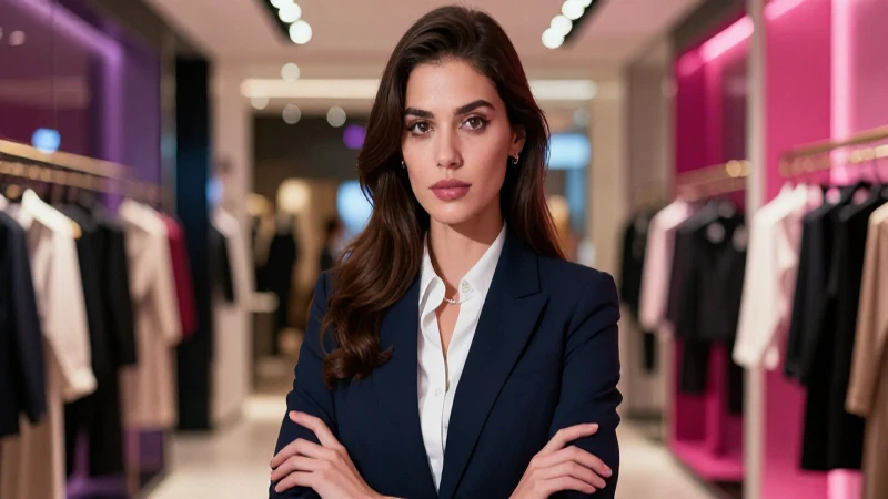 Mujer profesional, lujo borroso y estilo dramático
