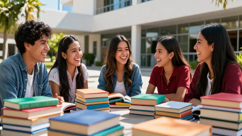 Estudiantes mexicanos universitarios son la alegría en un campus vibrante