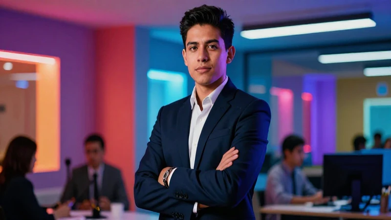 Joven profesional mexicano vibrante y moderno