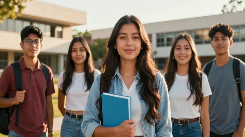Retrato cinemático vibrante de estudiante mexicano