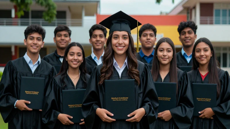 Jóvenes mexicanos celebrando su graduación