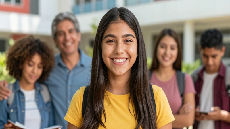 Estudiante mexicano exitoso en entorno moderno