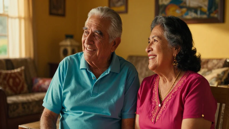 Pareja mexicana feliz en cálido salón