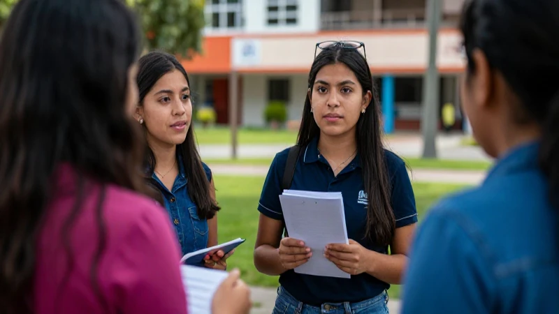 Estudiante mexicano recibe apoyo académico en campus vibrante
